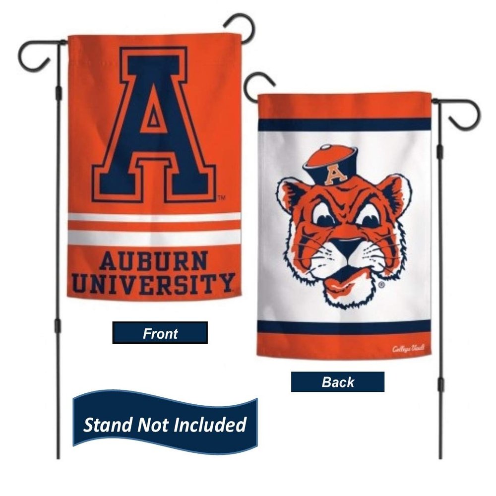 Auburn Tigers Garden Flag 12.5 x 18 Inch Double Sided College Yard Banner Flag Is Printed in the USA and Licensed by Wincraft (Vault)
