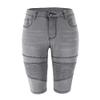 THUNDER STAR Womens Denim Ripped Bermuda Shorts Distressed Knee Length Stretch Short Jeans Grey S view 1
