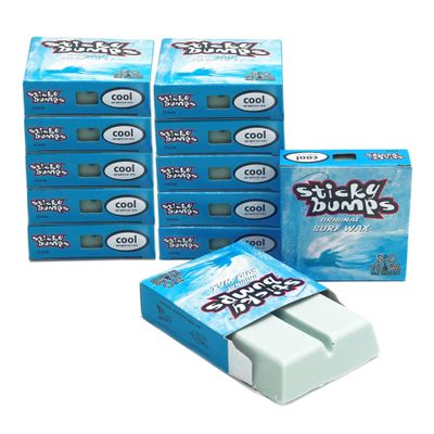 Sticky Bumps Original surf wax cool - 12 Pack | Long-Lasting Surfboard Wax | Great Bump Building for Surfing | Non-Toxic, Nature-Safe | For cool water surf wax Temps 58-68F / 14-19C. and Below