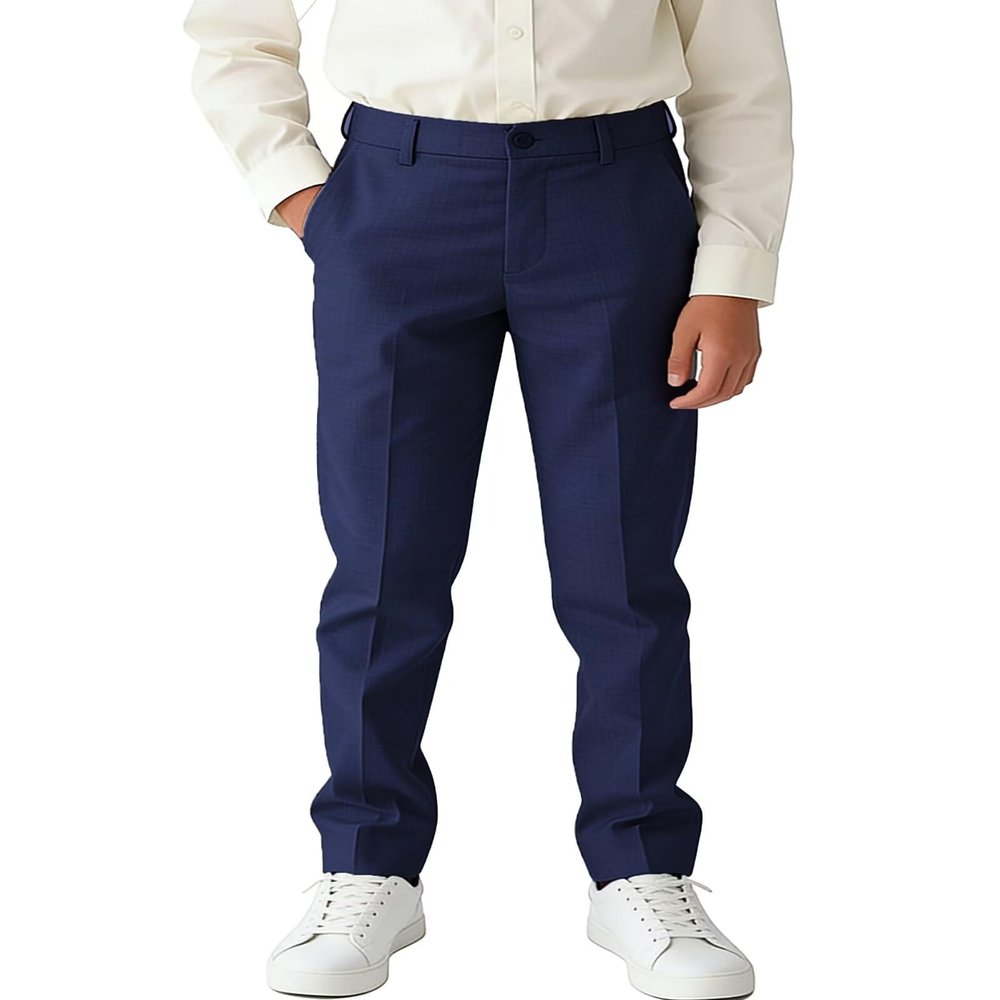 Boys Navy Blue Suit Pants for Kids Formal Dress Pants Wedding Easter Trousers for Casual School Uniform Pants Size 4