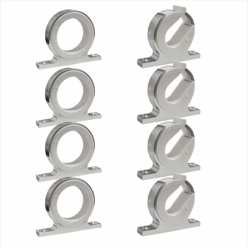 TuoP Boat Fishing Rod Hanger - Marine Fishing Reel Storage Rack Holder for Car RV Van Yacht Ship, Smooth Polished Aluminum (4 Set)