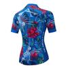 Bike Jersey Women's Cycling Jersey Zipper MTB Tops Apparel Mountain Road Bicycle Clothes Breathable Pro Team Biker Racing Shirts for Ladies Female Cycle Clothing Summer Flower Blue Black L view 2
