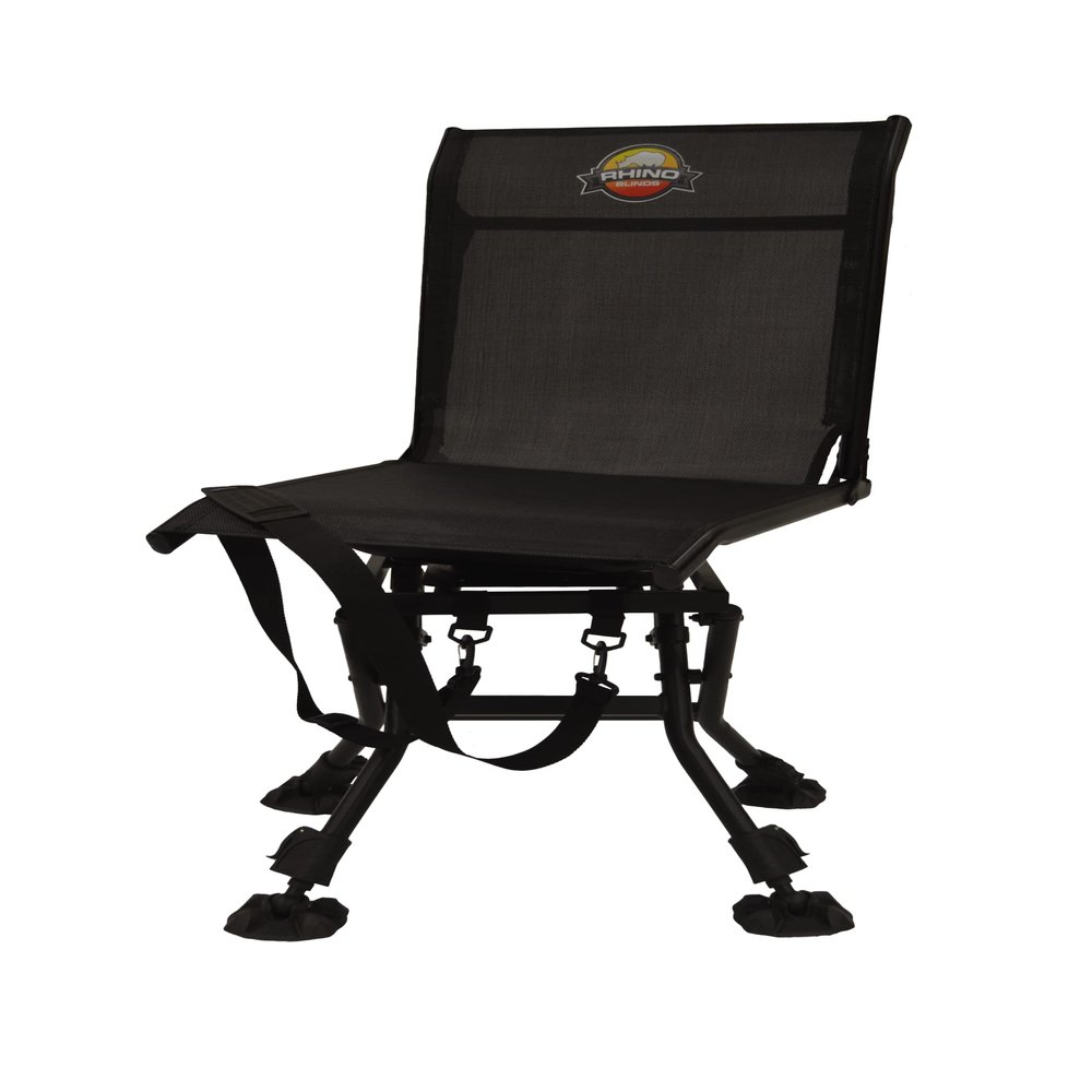 Rhino Outdoors RC-009 Deluxe Adjustable Hunting Chair with 360 Swivel Seat, Black