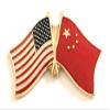 China Friendship Double Flag Lapel Pin US Crossed Emblem Tie and Hat Pin Badge view 1