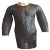 Medieval XL Chainmail Shirt Flat Riveted with Solid Rings Maille Hauberk (Blackened) view 1