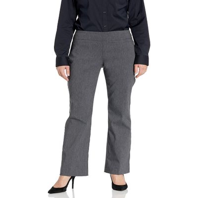Briggs New York Women's Super Stretch Millennium Barely Boot Pull On Pant Pants, Heather Grey, 18