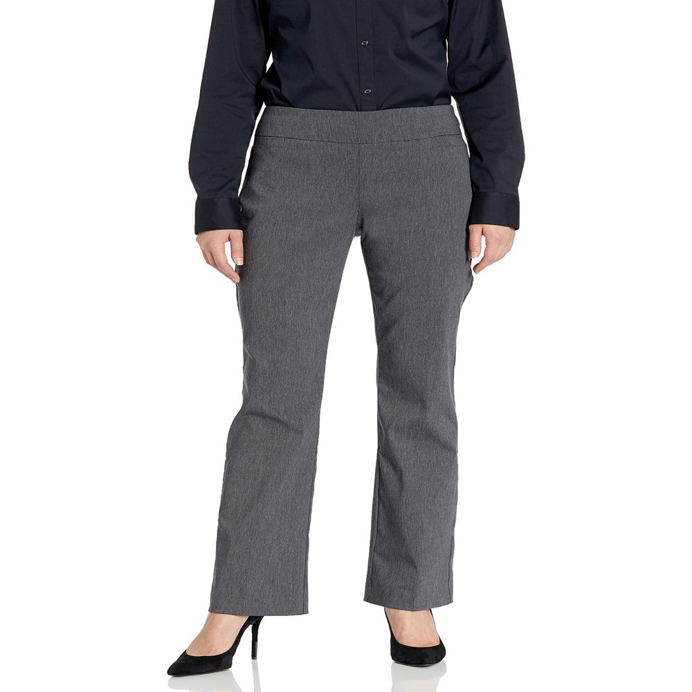 Briggs New York Women's Super Stretch Millennium Barely Boot Pull On Pant Pants, Heather Grey, 18
