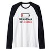 Grandma of 4 Girls Shirt for Women Funny Grandmother Gifts Raglan Baseball Tee view 1