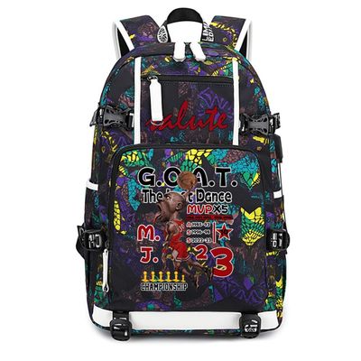 Basketball Player Number 23 Multifunction Backpack Travel Daypacks Fans Bag For Men Women (Style 4)