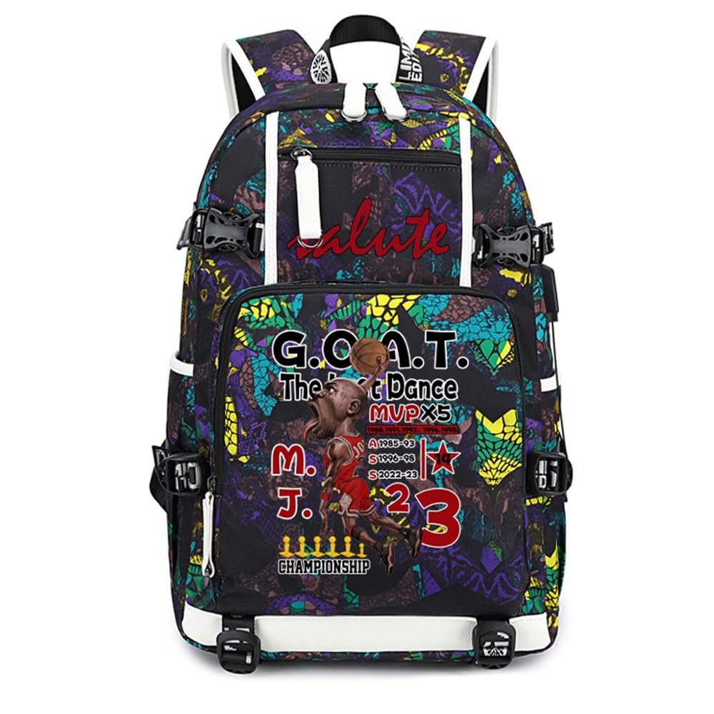 Basketball Player Number 23 Multifunction Backpack Travel Daypacks Fans Bag For Men Women (Style 4)