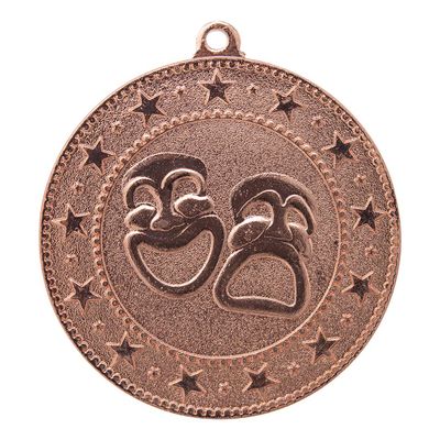 Express Medals Bronze Drama Medal Trophy Award with Neck Ribbon STDDSS12B 10PK