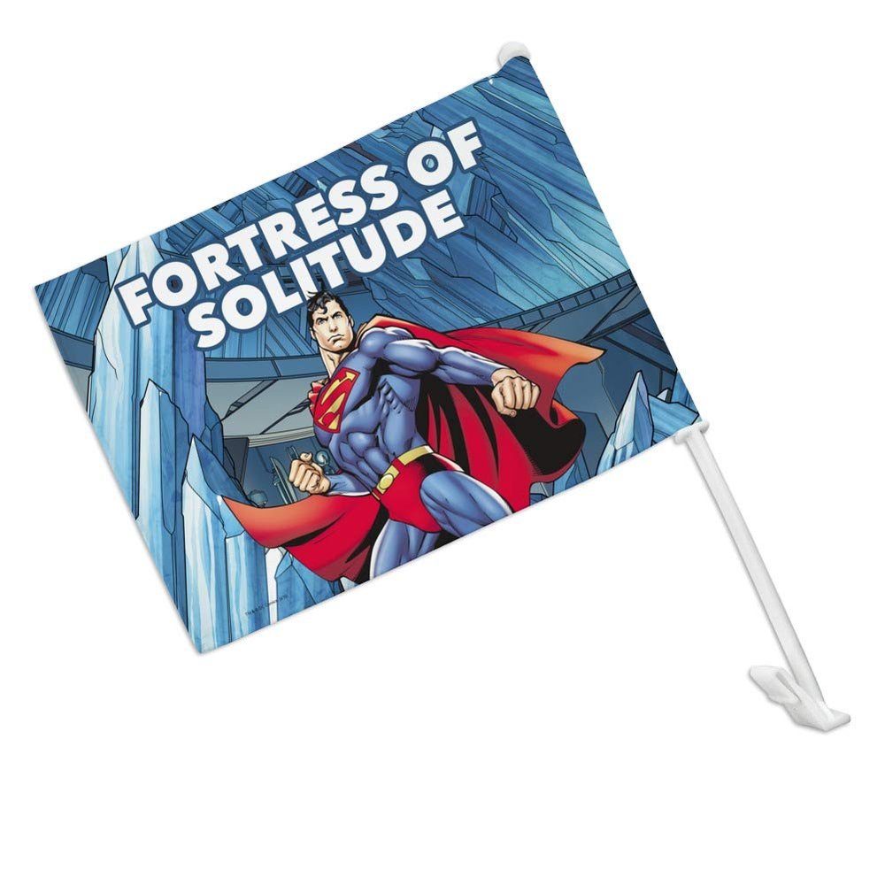GRAPHICS & MORE Superman Fortress of Solitude Car Truck Flag with Window Clip On Pole Holder