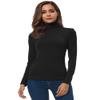 Turtleneck Womens Long Sleeve Turtleneck Tops Lightweight Slim Active Shirt Black Medium view 1