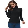 Turtleneck Womens Long Sleeve Turtleneck Tops Lightweight Slim Active Shirt Black Medium view 2