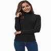 Turtleneck Womens Long Sleeve Turtleneck Tops Lightweight Slim Active Shirt Black Medium view 3