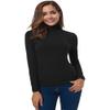 Turtleneck Womens Long Sleeve Turtleneck Tops Lightweight Slim Active Shirt Black Medium view 4