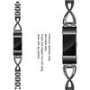Mtozon Bands Compatible with Fitbit Charge 2, Slim Bling Metal Bands with Rhinestone Replacement Bracelet Women, Black view 2