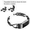 Mtozon Bands Compatible with Fitbit Charge 2, Slim Bling Metal Bands with Rhinestone Replacement Bracelet Women, Black view 3