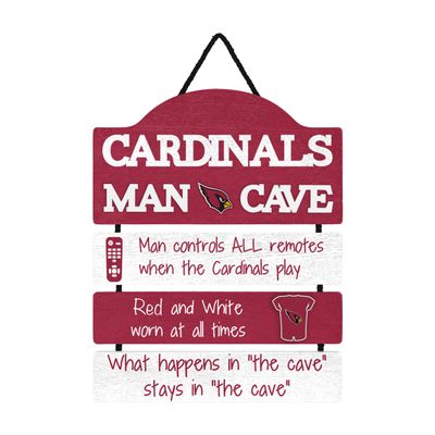 FOCO NFL Arizona Cardinals Wood SignWood Man Cave Sign, Team Colors, One Size