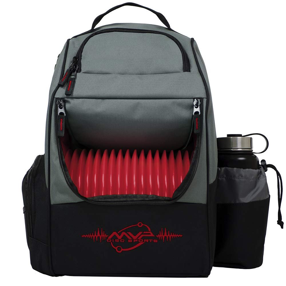 MVP Disc Sports Shuttle Disc Golf Backpack Bag (Gray/Red)