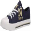 FOCO Navy Midshipmen NCAA Mens Low Top Big Logo Canvas Shoes - 7 view 1