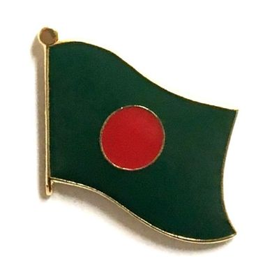 Bangladesh Flag Lapel Pin; One International Waving World Flag Pin Badge Patriotic Country Hat Lapel Badge (Bangladesh)