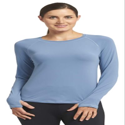 Solbari UPF 50+ Women's Sun Protection Long Sleeve Rashguard Aqua Sport Collection - Small - Dusk Blue - UV Protection, Sun Protective