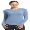 Solbari UPF 50+ Women's Sun Protection Long Sleeve Rashguard Aqua Sport Collection - Small - Dusk Blue - UV Protection, Sun Protective view 1