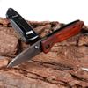 Blade Folding Wooden Handle Top Tactical Hunting Knife Survival view 2