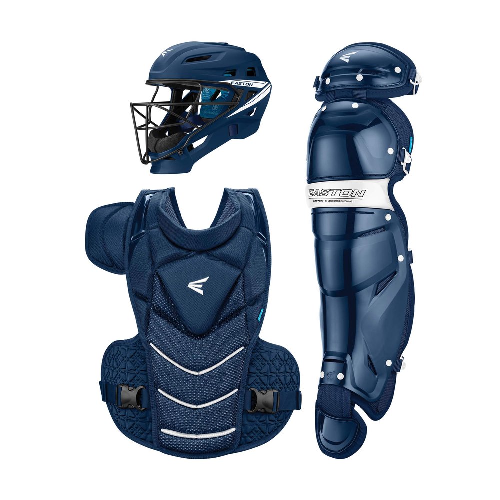 Easton | JEN SCHRO THE VERY BEST Fastpitch Softball Catcher's Equipment | Box Set | NOCSAE Certified | Small | Navy