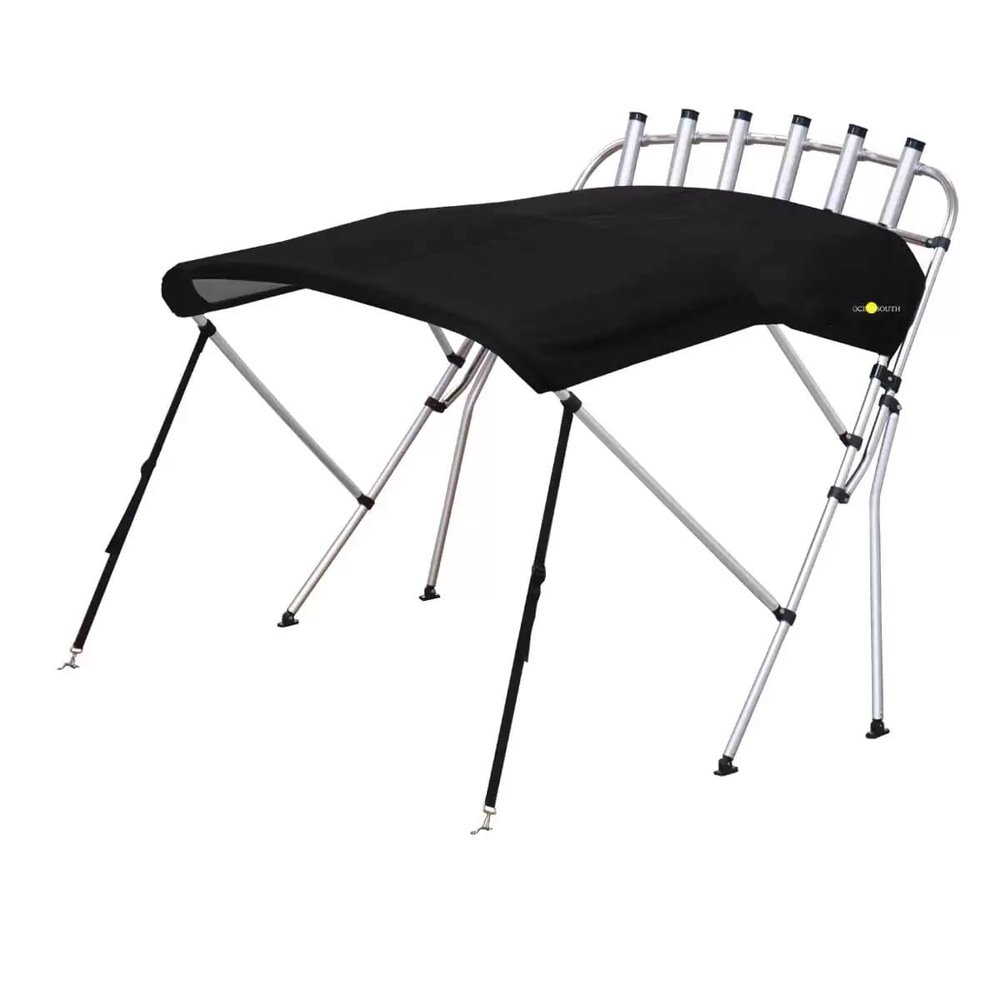 Oceansouth Breakwater Sportz Bimini Top with Rocket Launcher 4ft Length (Black, Mounting Width 59"-67")