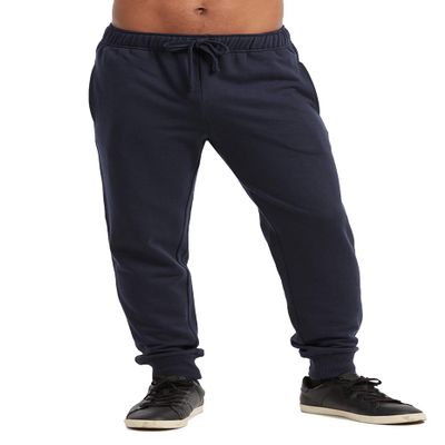 KNOCKER Jogger Pants - Men's Active Basic Soft Stretch Terry Workout Jogger Pants Sweatpants with Pockets (XL, Navy)