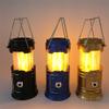 Colorcasa 3-in-1 Camping Lantern Portable Outdoor LED Flame Lantern Flashlights Solar Camping Lantern (Gold) view 3