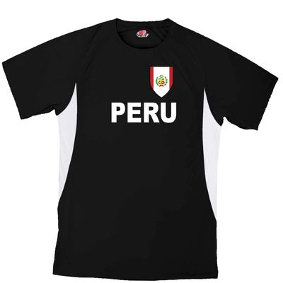 Custom Peru Soccer Jersey Adult 2X-Large in White and Black