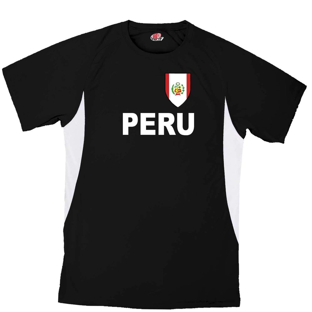Custom Peru Soccer Jersey Adult 2X-Large in White and Black