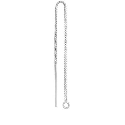 Sterling Silver 3.1" Box Chain Ear Threader W/Open Ring - 1pr (6346)/1