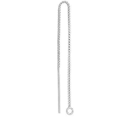 Sterling Silver 3.1" Box Chain Ear Threader W/Open Ring - 1pr (6346)/1