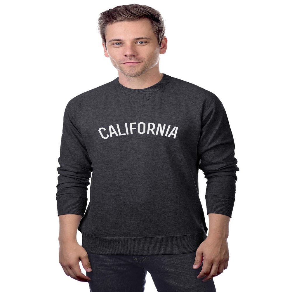 Daxton California Sweatshirt Athletic Fit Pullover Crewneck French Terry Fabric, Hth Chc Sweatshirt White Letters, M
