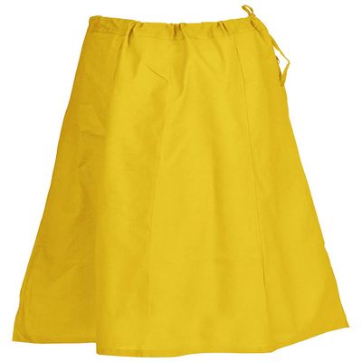 Indian Trendy Sari Petticoat Cotton Stitched Adjustable Waist Saree Underskirt Lining Skirt - One Size - Yellow
