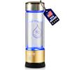 LevelUpWay 2025 Hydrogen Water Bottle Generator  New Technology Glass with SPE PEM Ionic Membrane  High Borosilicate Glass  13 Ounce (Gold)  Premium Hydration Solution view 1