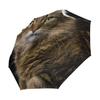 Black Compact Travel Umbrella Maine Coon Cat Auto Open Close Umbrella Windproof Anti-UV view 2