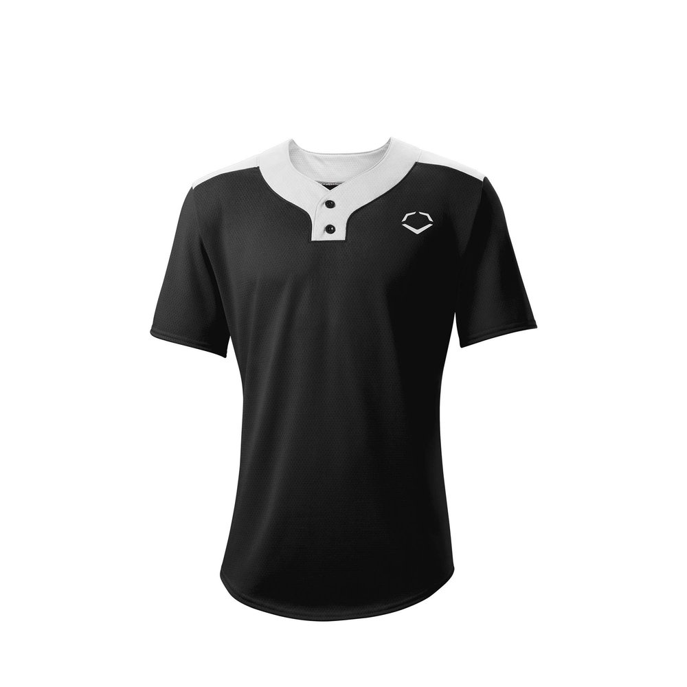 EvoShield E203 2-Button Jersey, Black - Medium