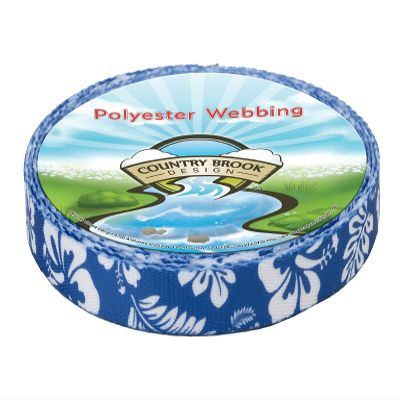 Country Brook Design - Royal Blue Hawaiian Polyester Webbing (3/8 Inch, 50 Yards)