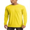 MAGCOMSEN Rashguard Shirts for Men Long Sleeve UV Sun Running Workout Fishing Hiking Swim UPF 50 Shirts Yellow view 1