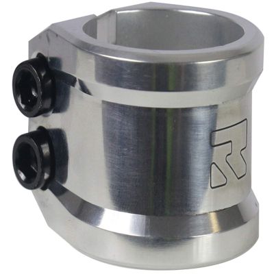 ROOT INDUSTRIES Lithium Double Clamp - Pro Trick Stunt Scooter Clamp - Compatible with Freestyle Bars Standard/Oversized - Variety of Colors - 2 Bolt 6mm Compression for Kick Push Scooter (Polished)