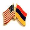 Armenia Friendship Double Flag Lapel Pin US Crossed Emblem Tie and Hat Pin Badge view 1