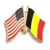 Belgium Friendship Double Flag Lapel Pin US Crossed Emblem Tie and Hat Pin Badge view 1
