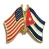 Cuba Friendship Double Flag Lapel Pin US Crossed Emblem Tie and Hat Pin Badge view 1
