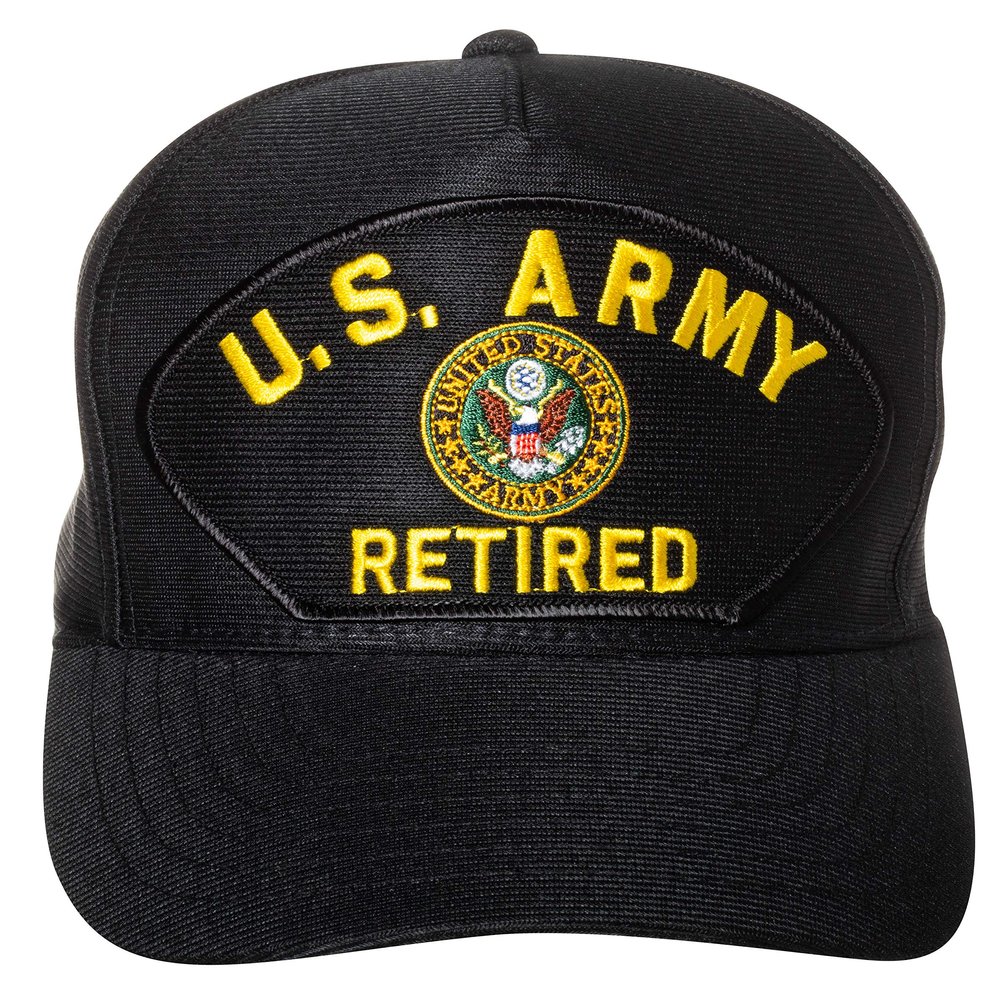 Artisan Owl United States Retired Emblem Patch Hat  Adjustable Baseball Cap (Navy Blue)