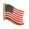 American Flag Pin - Wavy USA Flag, Made of Metal, Enamal/Gold with Epoxy Dome view 1